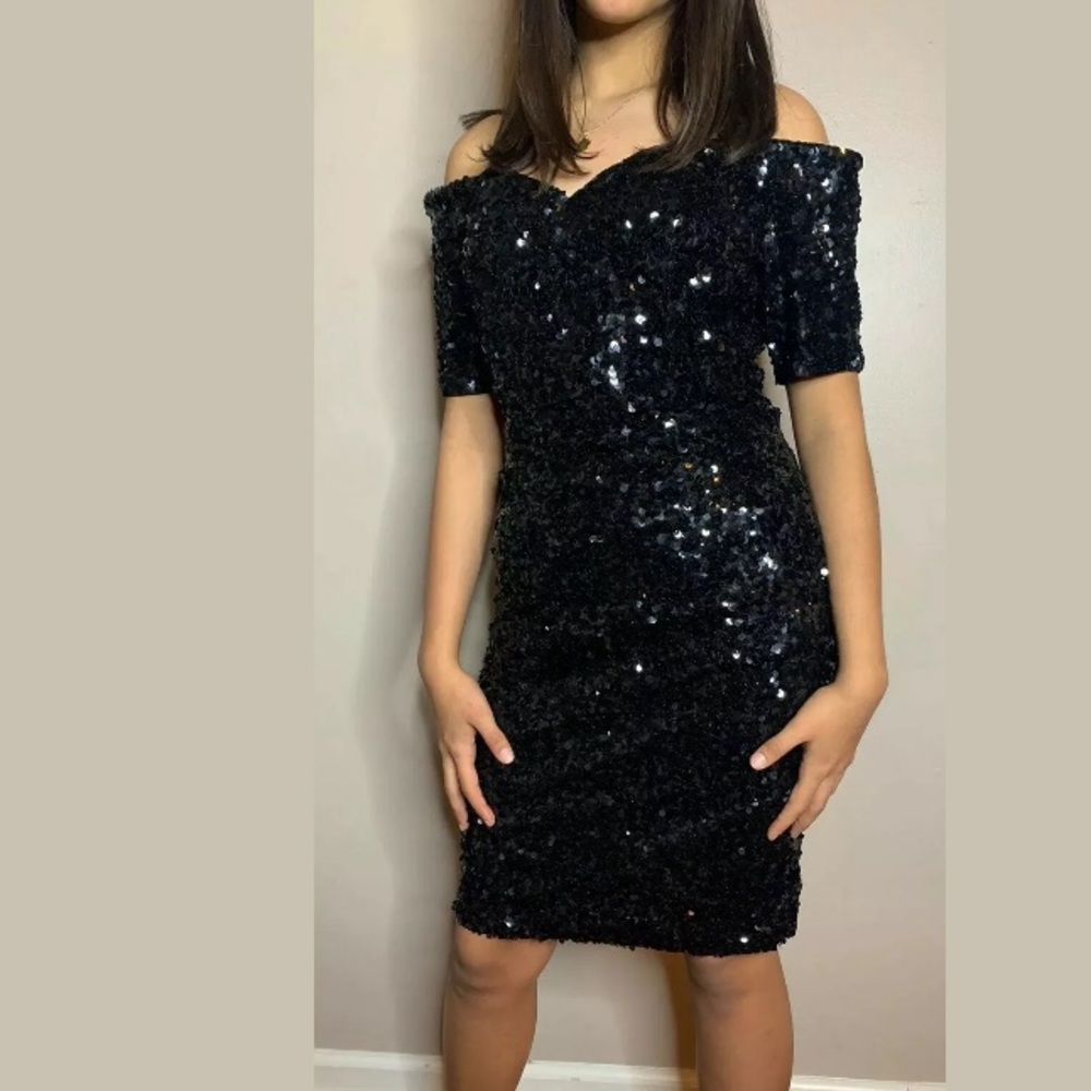 Vintage 1960’s Neiman Marcus Black Sequin Dress 4